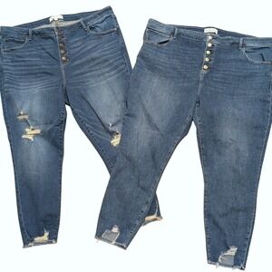 Lot Abercrombie Plus Size 24 37 High Rise Super Skinny Jeans 2 Pairs Bundle